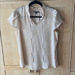 Adrianna Papell Light peach Blouse with Delicate Floral Print